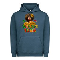 Pigment Midnight Navy afro woman juneteenth 1865 Urban Hoodie - AdoDesignShop