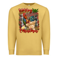 Antique Gold Merry Cluckin' Christmas Premium Sweatshirt - RanaPortraitStore