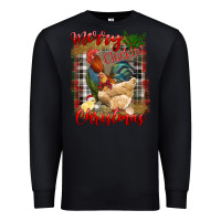Black Merry Cluckin' Christmas Premium Sweatshirt - RanaPortraitStore