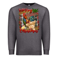 Charcoal Heather Merry Cluckin' Christmas Premium Sweatshirt - RanaPortraitStore