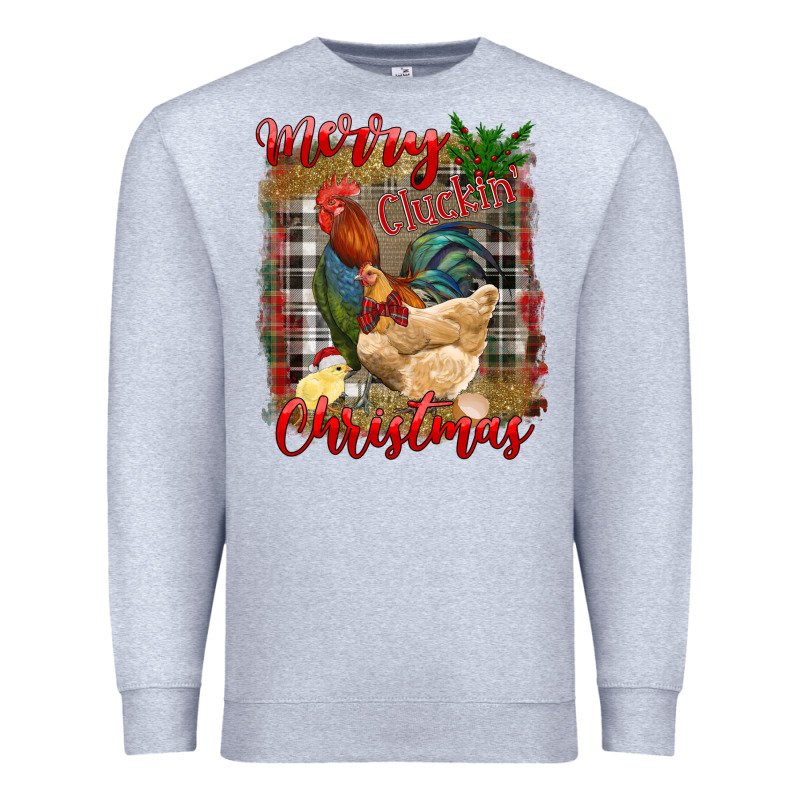 Merry Cluckin' Christmas Premium Sweatshirt by RanaPortraitStore | Teevron