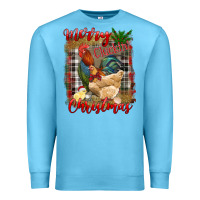 Ocean Blue Merry Cluckin' Christmas Premium Sweatshirt - RanaPortraitStore