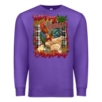 Purple Merry Cluckin' Christmas Premium Sweatshirt - RanaPortraitStore