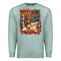 Seafoam Merry Cluckin' Christmas Premium Sweatshirt - RanaPortraitStore