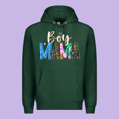 Boy Mama  Black Premium Hoodie Designed By Jahusdesignshop