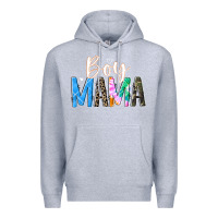 Heather Grey boy mama  black Premium Hoodie - JahusDesignShop