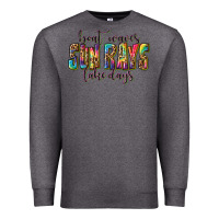 Charcoal Heather boat waves sun rays lake days Premium Sweatshirt - texasbilliewilder