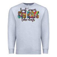 Heather Grey boat waves sun rays lake days Premium Sweatshirt - texasbilliewilder
