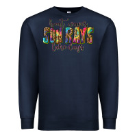 Navy boat waves sun rays lake days Premium Sweatshirt - texasbilliewilder