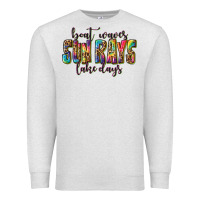 Oatmeal Heather boat waves sun rays lake days Premium Sweatshirt - texasbilliewilder
