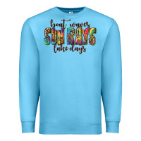 Ocean Blue boat waves sun rays lake days Premium Sweatshirt - texasbilliewilder