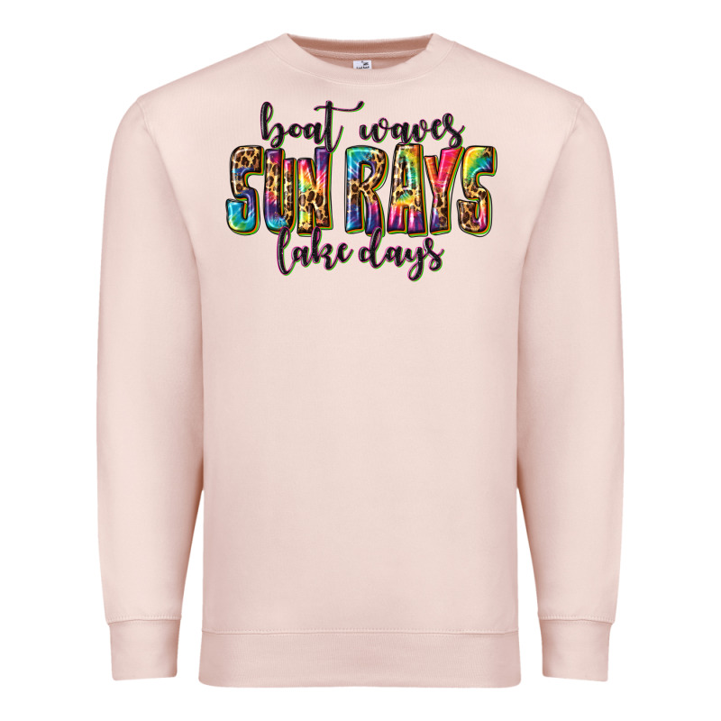 Boat Waves Sun Rays Lake Days Premium Sweatshirt by texasbilliewilder | Teevron