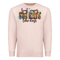 Pale Pink boat waves sun rays lake days Premium Sweatshirt - texasbilliewilder