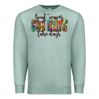 Seafoam boat waves sun rays lake days Premium Sweatshirt - texasbilliewilder