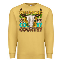Antique Gold born and raised country western Premium Sweatshirt - texasbilliewilder