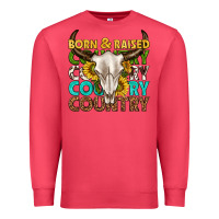 Cardinal born and raised country western Premium Sweatshirt - texasbilliewilder