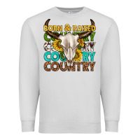Dove Grey born and raised country western Premium Sweatshirt - texasbilliewilder
