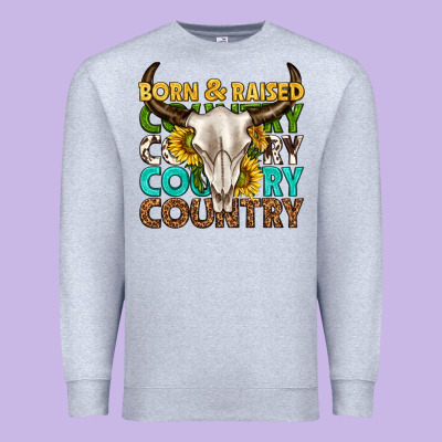 Premium Sweatshirt born and raised country western
