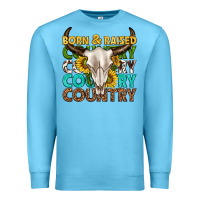 Ocean Blue born and raised country western Premium Sweatshirt - texasbilliewilder