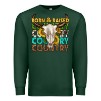 Sports Green born and raised country western Premium Sweatshirt - texasbilliewilder