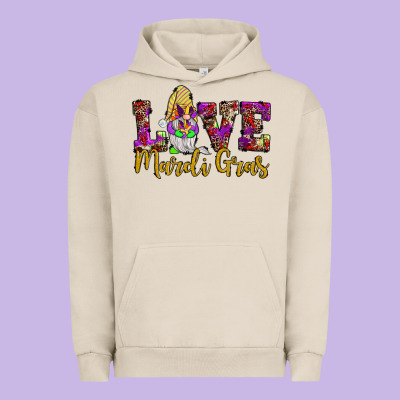 Love Mardi Gras Gnome Urban Hoodie Designed By Jahusdesignshop
