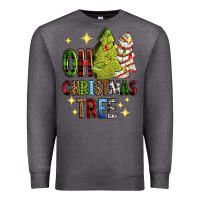Charcoal Heather Oh Christmas tree Christmas cake Premium Sweatshirt - RanaPortraitStore