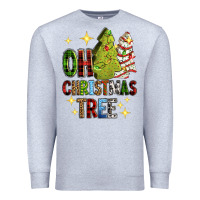 Heather Grey Oh Christmas tree Christmas cake Premium Sweatshirt - RanaPortraitStore