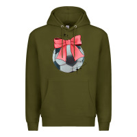Army Green coquette soccer bow Premium Hoodie - JahusDesignShop