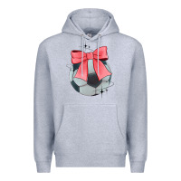 Heather Grey coquette soccer bow Premium Hoodie - JahusDesignShop