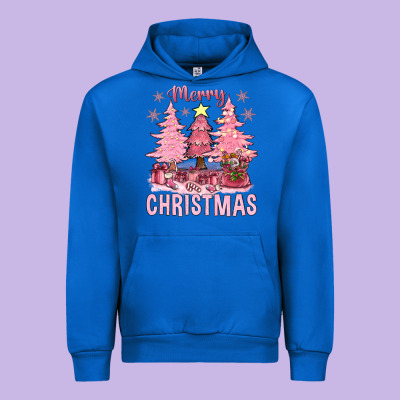 Pink Merry Christmas Bbs Urban Hoodie Designed By Bundleandbundleshop
