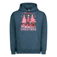 Pigment Midnight Navy pink merry christmas bbs Urban Hoodie - BundleAndBundleShop