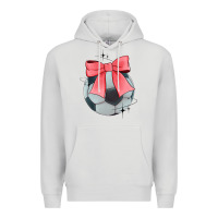 Dove Grey coquette soccer bow Premium Hoodie - JahusDesignShop