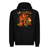 Black hello fall pumpkins  cowgirl  and roses Premium Hoodie - AdoDesignShop