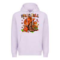Lilac hello fall pumpkins  cowgirl  and roses Premium Hoodie - AdoDesignShop