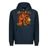 Navy hello fall pumpkins  cowgirl  and roses Premium Hoodie - AdoDesignShop
