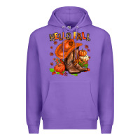 Purple hello fall pumpkins  cowgirl  and roses Premium Hoodie - AdoDesignShop