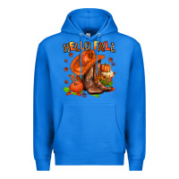 True Royal hello fall pumpkins  cowgirl  and roses Premium Hoodie - AdoDesignShop