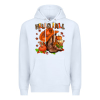 White hello fall pumpkins  cowgirl  and roses Premium Hoodie - AdoDesignShop