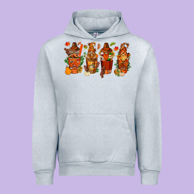 Thanksgiving Coffee Cups With Gnomes Bbs Urban Hoodie Designed By Bundleandbundleshop