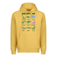 Antique Gold god says i am dinosaurs Premium Hoodie - JahusDesignShop