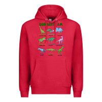 Cardinal god says i am dinosaurs Premium Hoodie - JahusDesignShop