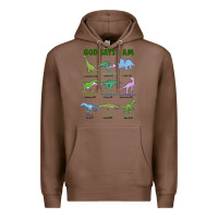 Chestnut god says i am dinosaurs Premium Hoodie - JahusDesignShop