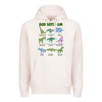 Pale Pink god says i am dinosaurs Premium Hoodie - JahusDesignShop