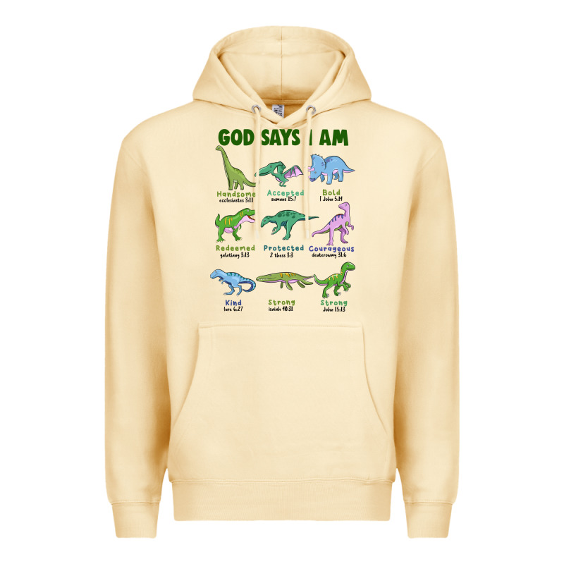 God Says I Am Dinosaurs Premium Hoodie by JahusDesignShop | Teevron
