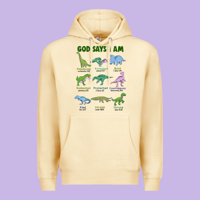 God Says I Am Dinosaurs Premium Hoodie Designed By Jahusdesignshop