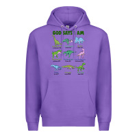 Purple god says i am dinosaurs Premium Hoodie - JahusDesignShop