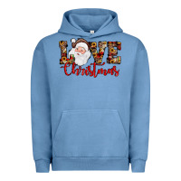 Pigment Pebble Blue Love Christmas Santa Urban Hoodie - JahusDesignShop