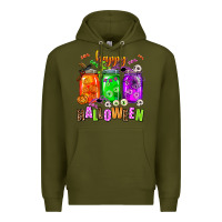 Army Green happy halloween jars and horror Premium Hoodie - AdoDesignShop