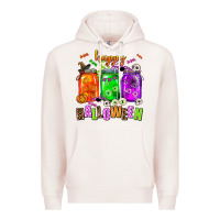 Pale Pink happy halloween jars and horror Premium Hoodie - AdoDesignShop