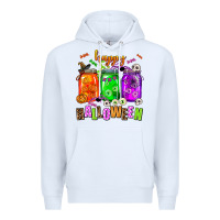 White happy halloween jars and horror Premium Hoodie - AdoDesignShop